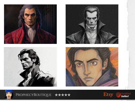 Who is Your Psychic Vampire Companion? | Vampire Spirit Companion Portrait | Occult Art and Intuitive Reading