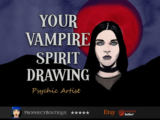 Who is Your Psychic Vampire Companion? | Vampire Spirit Companion Portrait | Occult Art and Intuitive Reading